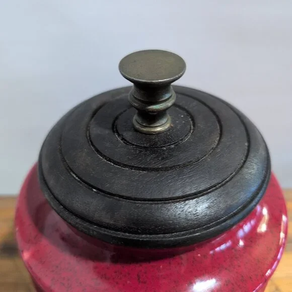 Pier One Red Canister Jar With Lid 5" Tall Replacement Vase - Picture 9 of 9